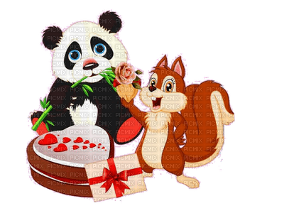 panda a veverka - PNG gratuit