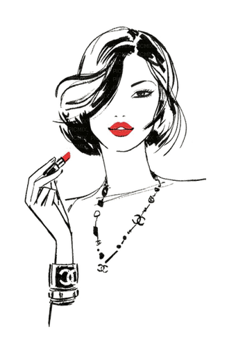 Woman Coco Chanel Black Red - Bogusia - png gratis