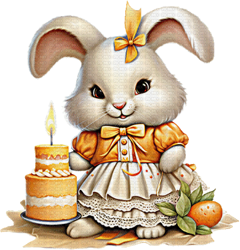 ♡§m3§♡ kawaii birthday bunny easter animated - GIF animasi gratis