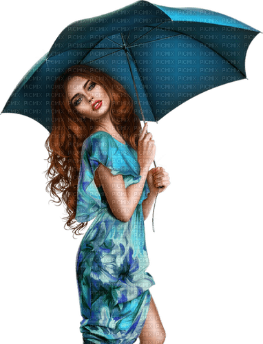 MUJER CON PARAGUAS - Free PNG