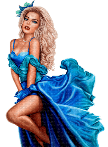 summer woman in blue by nataliplus - png grátis