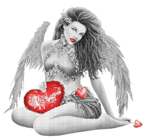 soave woman animated fantasy angel valentine heart - Zdarma animovaný GIF