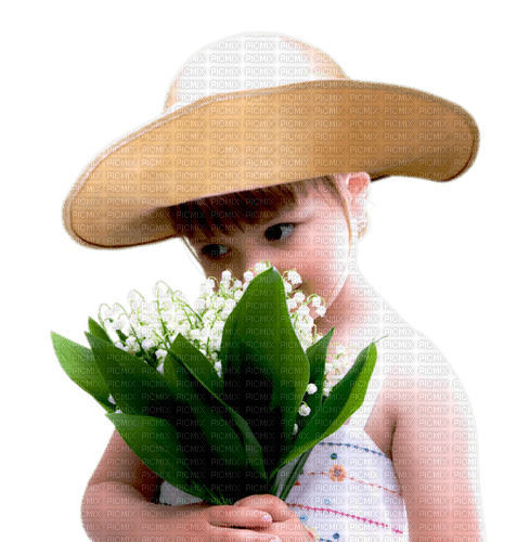 Child with Lily of the Valley/ enfant avec Muguet - δωρεάν png
