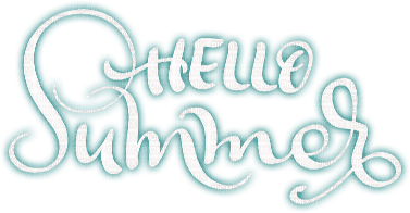 soave text hello summer white teal - PNG gratuit