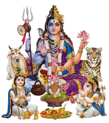 Mahadev Parvati Ganesh Kartikeya - Free PNG