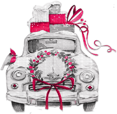 soave deco christmas winter vintage car black - png gratuito