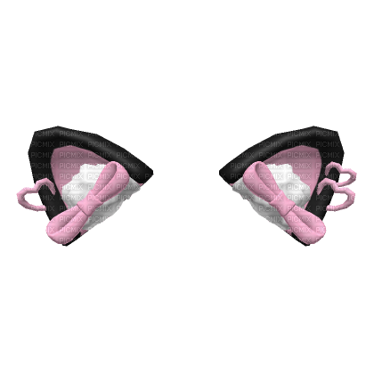 roblox pastel goth pink and black cat ears - besplatni png