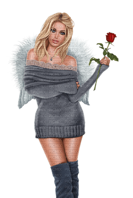 Kaz_Creations Woman Femme Flowers Angel - kostenlos png