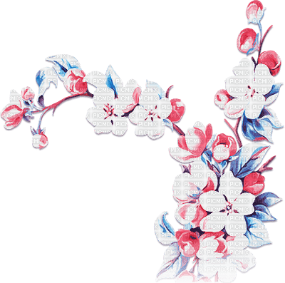 soave deco branch spring flowers fruit apple blue - 無料png