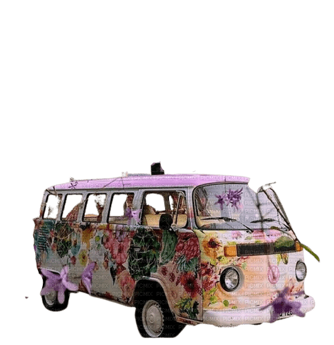 voiture fleurie - png gratuito