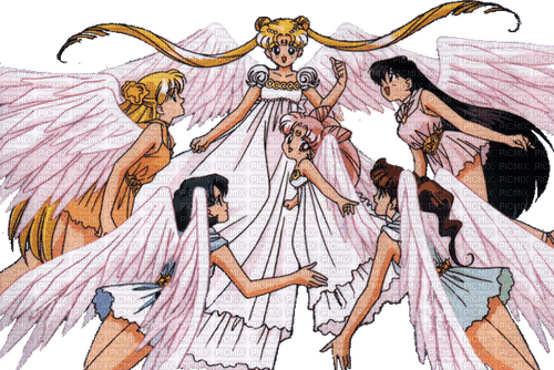 Sailor Moon angels group - ingyenes png