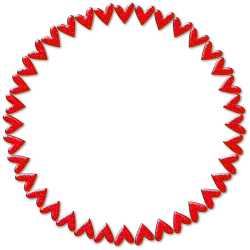 Hearts.Circle.Frame.Red - PNG gratuit