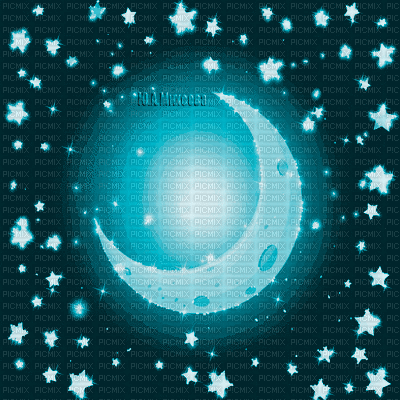 Y.A.M._Fantasy night stars moon blue - Ingyenes animált GIF
