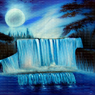 Night Waterfall - png ฟรี