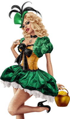 St. Patrick’s Day woman femme frau tube green human beauty - 無料png