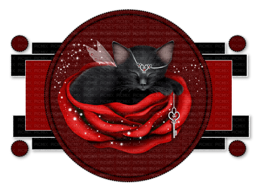 dolceluna black red cat - PNG gratuit