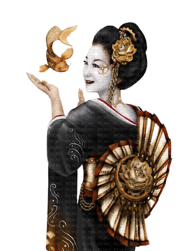 kikkapink steampunk geisha woman - zadarmo png