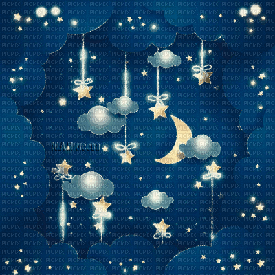 Y.A.M._Night, moon, stars background - GIF animate gratis