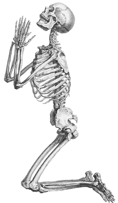 praying skeleton - PNG gratuit
