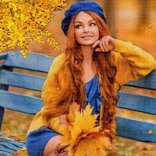 autumn woman - zdarma png
