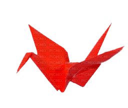 origami grue rouge gif origami crane - Бесплатный анимированный гифка