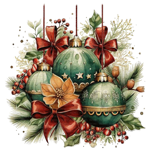 christmas balls deco  victorian boules Noel - 無料のアニメーション GIF