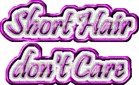 short hair don't care sparkly text glitter - Безплатен анимиран GIF