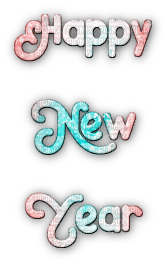 soave text happy new year pink teal - png gratis