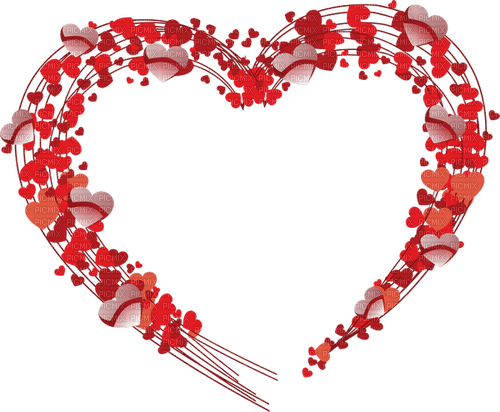 Frame hearts red - Free PNG