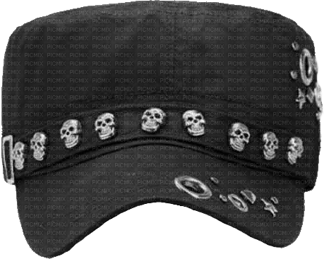 baker boy hat black with skulls - png gratis