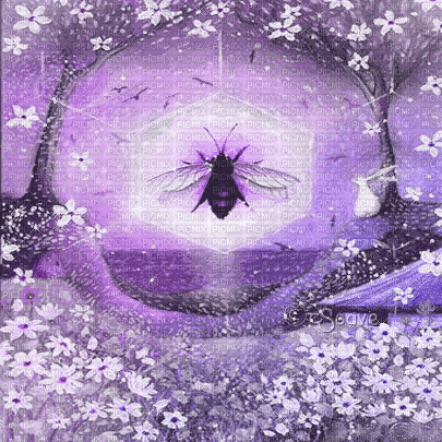 soave background animated spring surreal  purple - Free animated GIF