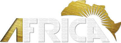 AFRICA.Text.gold.white.Victoriabea - PNG gratuit
