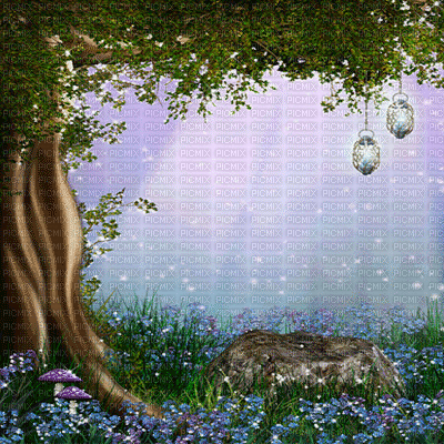 fantasy spring animated dolceluna forest bg - Free animated GIF