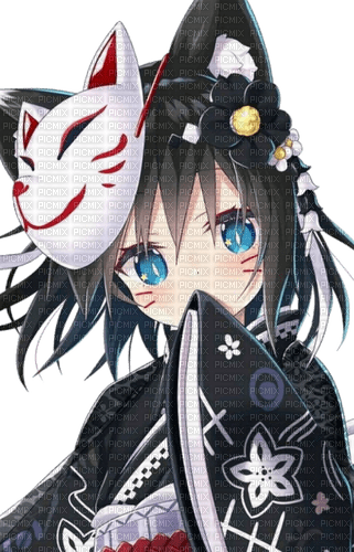 Anime girl mask ❤️ elizamio - png gratuito
