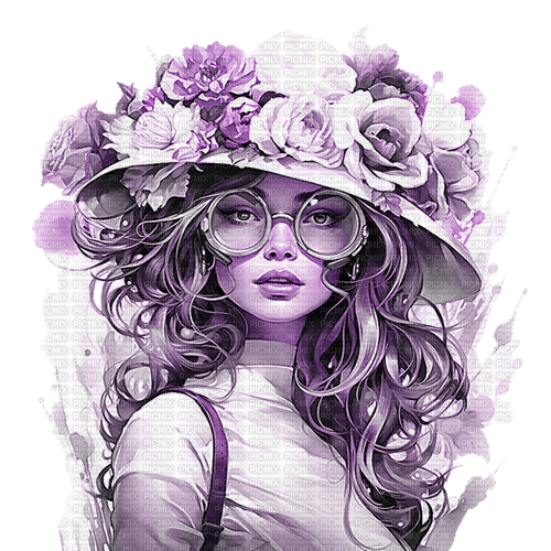 ♡§m3§♡ female steampunk purple floral - 無料png