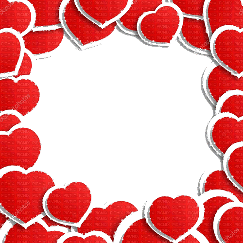 dolceluna glitter animated frame red hearts - GIF animé gratuit