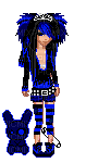 dollz blue and black emo scene crown queen - 無料png