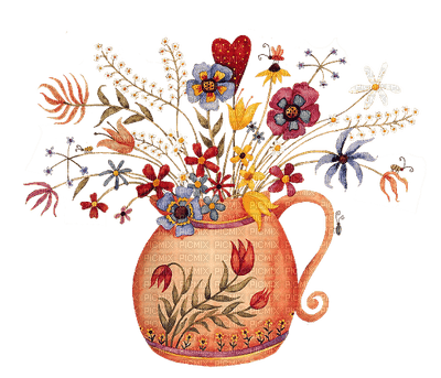 Kaz_Creations Deco Flowers Flower  Colours Plant Vase - png ฟรี