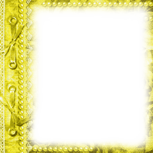Frame.Pearls.Lace.Yellow - KittyKatLuv65 - ücretsiz png