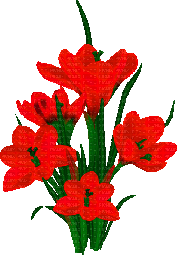 Animated.Flowers.Red - By KittyKatLuv65 - Бесплатный анимированный гифка