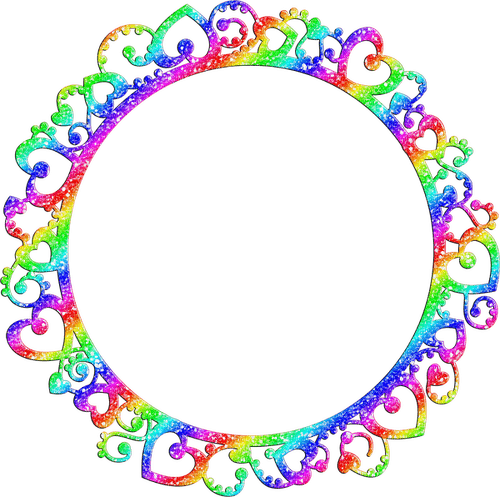 Hearts.Circle.Frame.Rainbow - δωρεάν png