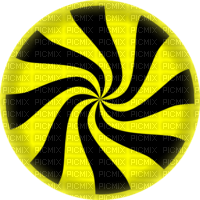 Anime, swirl, yellow, black, png - darmowe png