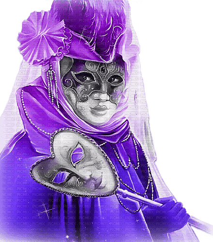 soave woman mask venice black white purple - bezmaksas png