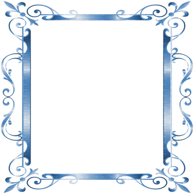 blue frame deco ornament  cadre bleu - 免费PNG