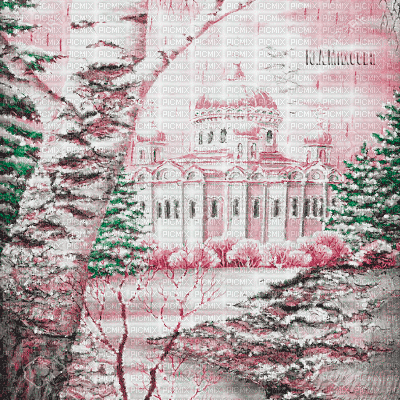 Y.A.M._Winter landscape background Russia - Бесплатный анимированный гифка