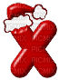 Kathleen Reynolds Alphabets Colours Santa Hat Letter X - GIF animate gratis