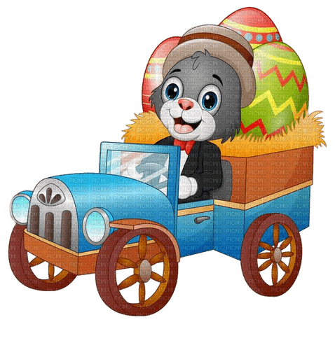 Hase, Auto, Eier, Ostern - 無料png