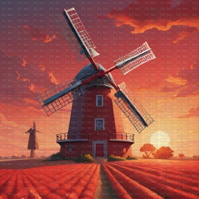 Red Windmill - zdarma png