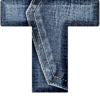 Jeans Blue Alphabet - Bogusia - zadarmo png
