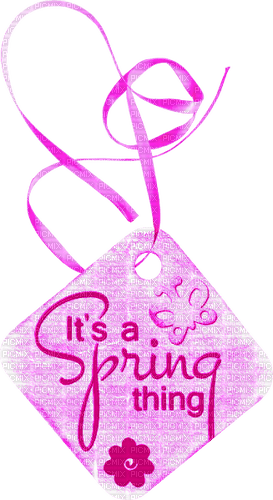Tag.Text.It's a Spring thing.Pink - δωρεάν png